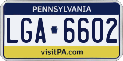 PA license plate LGA6602