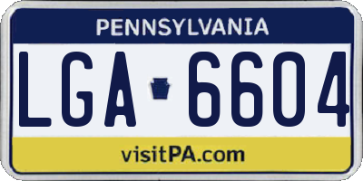 PA license plate LGA6604