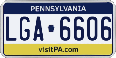 PA license plate LGA6606