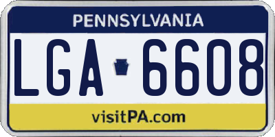 PA license plate LGA6608