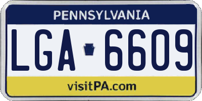PA license plate LGA6609