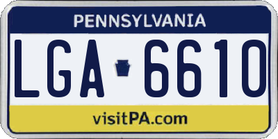 PA license plate LGA6610