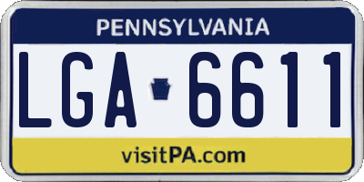 PA license plate LGA6611