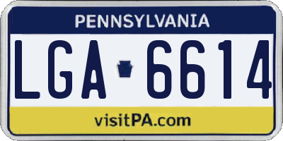 PA license plate LGA6614