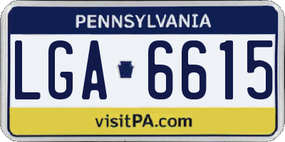 PA license plate LGA6615