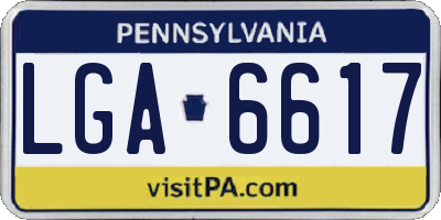 PA license plate LGA6617