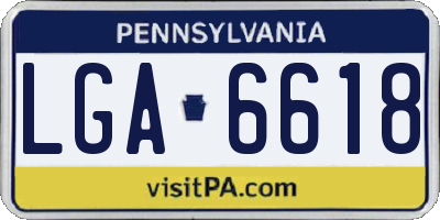 PA license plate LGA6618
