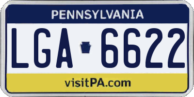 PA license plate LGA6622
