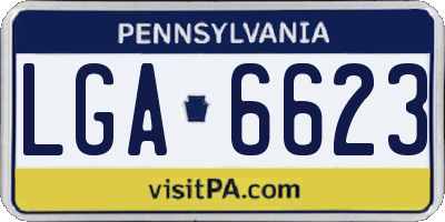 PA license plate LGA6623