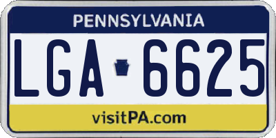 PA license plate LGA6625
