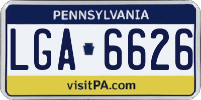 PA license plate LGA6626