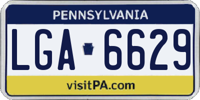 PA license plate LGA6629