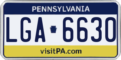 PA license plate LGA6630