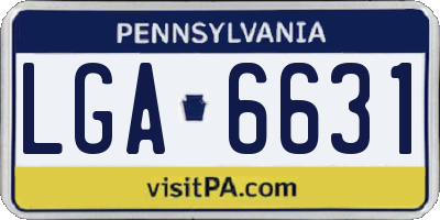 PA license plate LGA6631