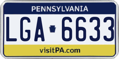 PA license plate LGA6633