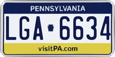 PA license plate LGA6634