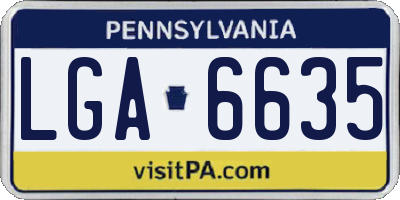 PA license plate LGA6635