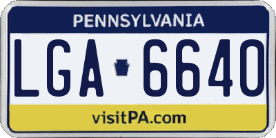 PA license plate LGA6640