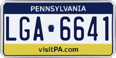 PA license plate LGA6641
