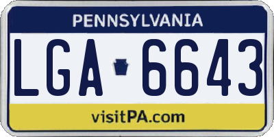 PA license plate LGA6643