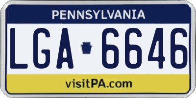 PA license plate LGA6646