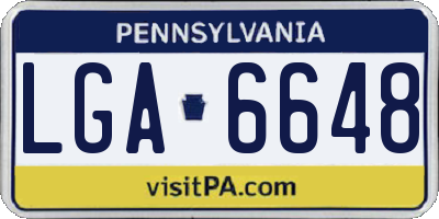 PA license plate LGA6648