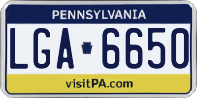 PA license plate LGA6650