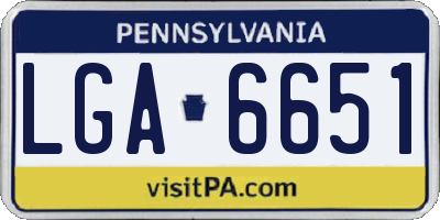 PA license plate LGA6651