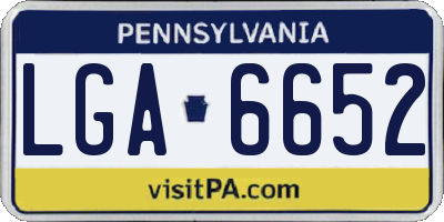 PA license plate LGA6652