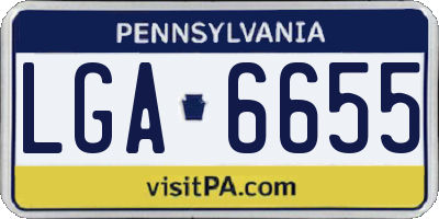 PA license plate LGA6655