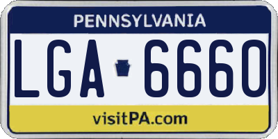 PA license plate LGA6660