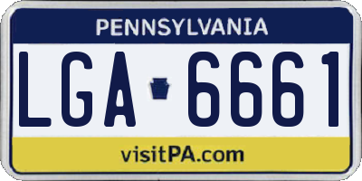 PA license plate LGA6661
