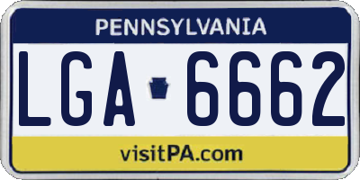 PA license plate LGA6662