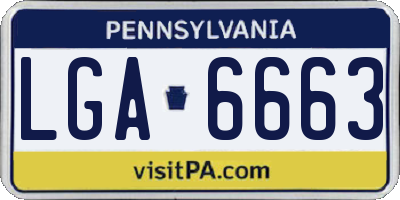PA license plate LGA6663