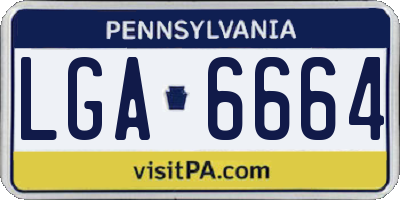 PA license plate LGA6664