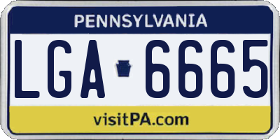 PA license plate LGA6665
