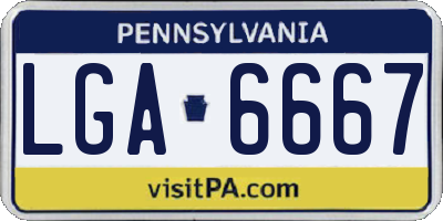 PA license plate LGA6667
