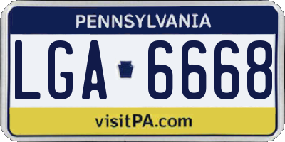 PA license plate LGA6668