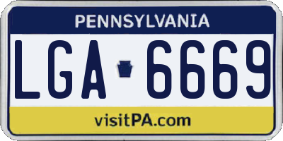 PA license plate LGA6669