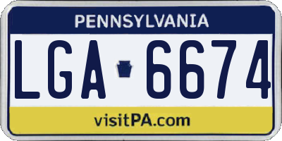 PA license plate LGA6674