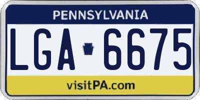PA license plate LGA6675