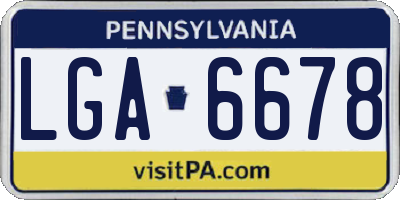 PA license plate LGA6678