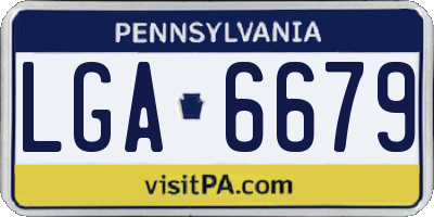 PA license plate LGA6679