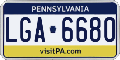PA license plate LGA6680
