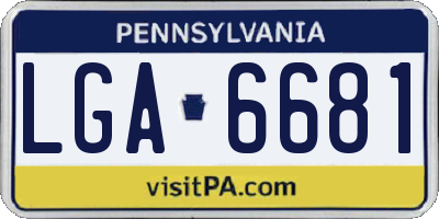PA license plate LGA6681