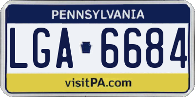PA license plate LGA6684