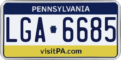 PA license plate LGA6685