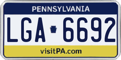 PA license plate LGA6692