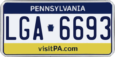 PA license plate LGA6693