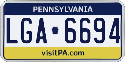 PA license plate LGA6694